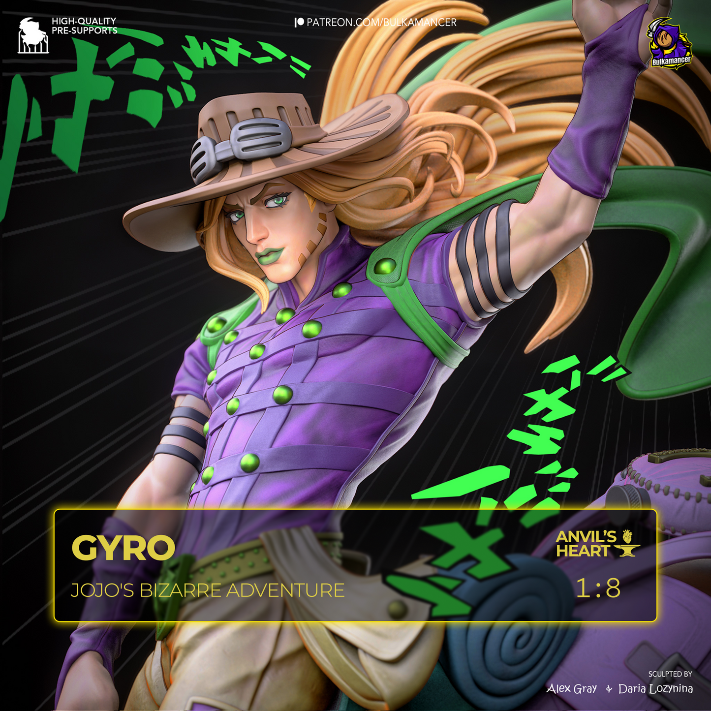 Gyro | Jojo's Bizarre Adventure | Handcrafted Figure