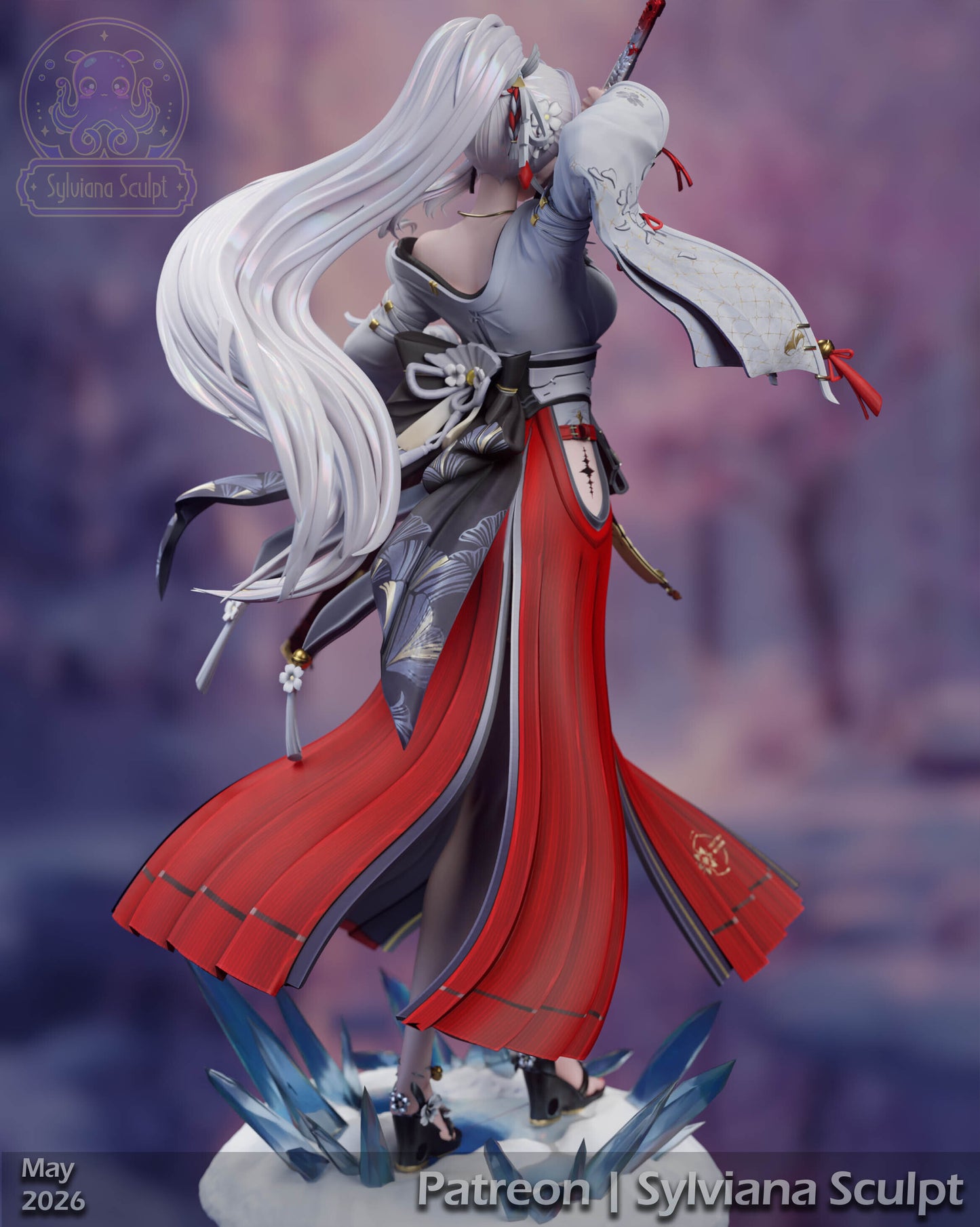 Crimson Flame Sentinel | Handcrafted Figure