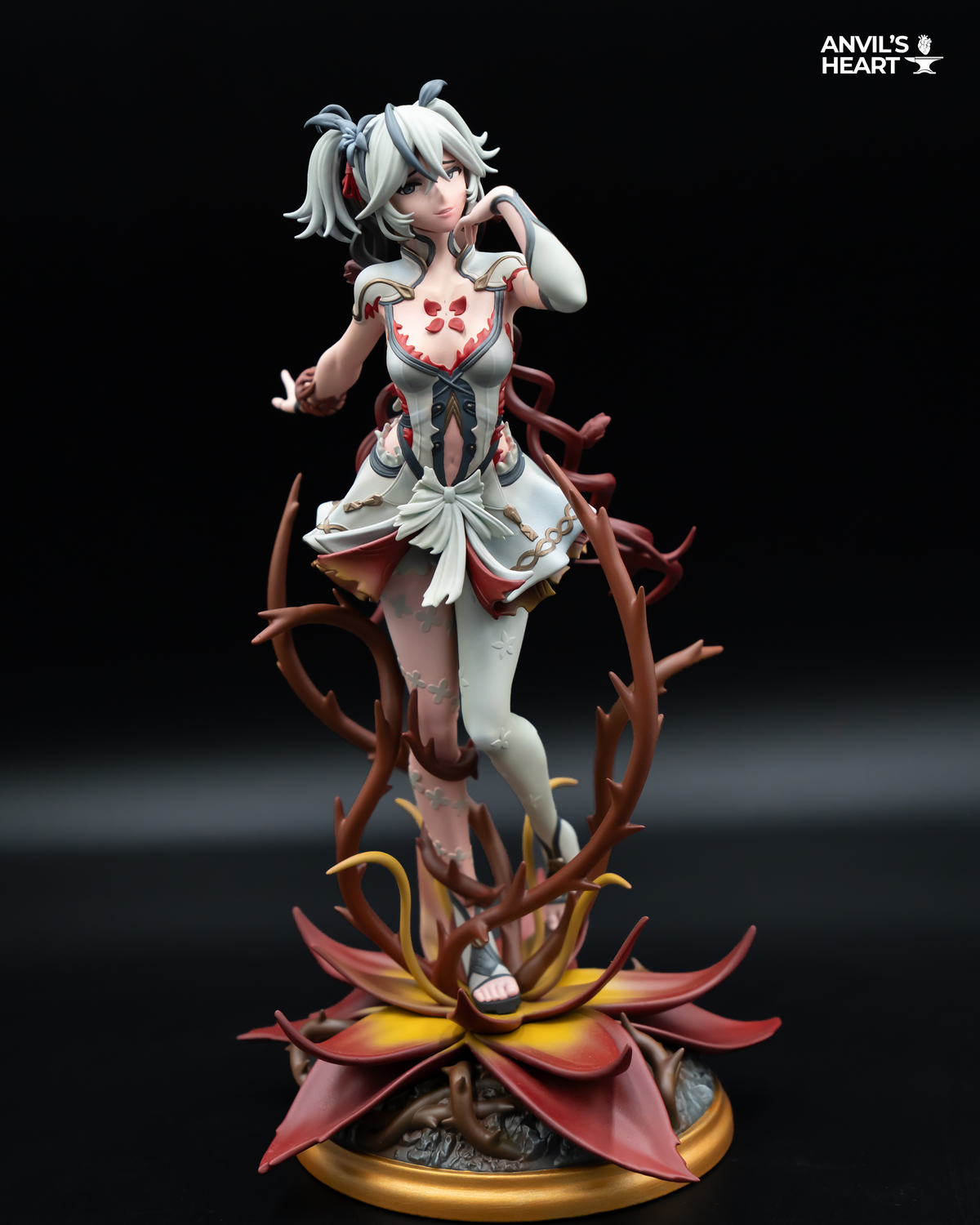 Crimson Blossom Maiden | Handcrafted Figure