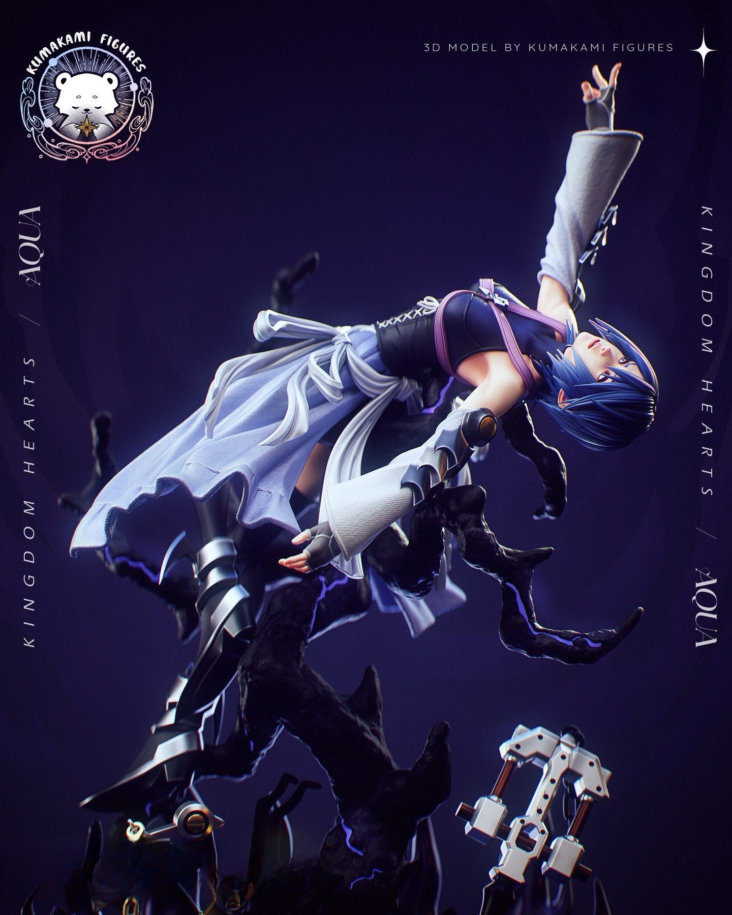 Blue Keyblade Mistress | Handcrafted Figure