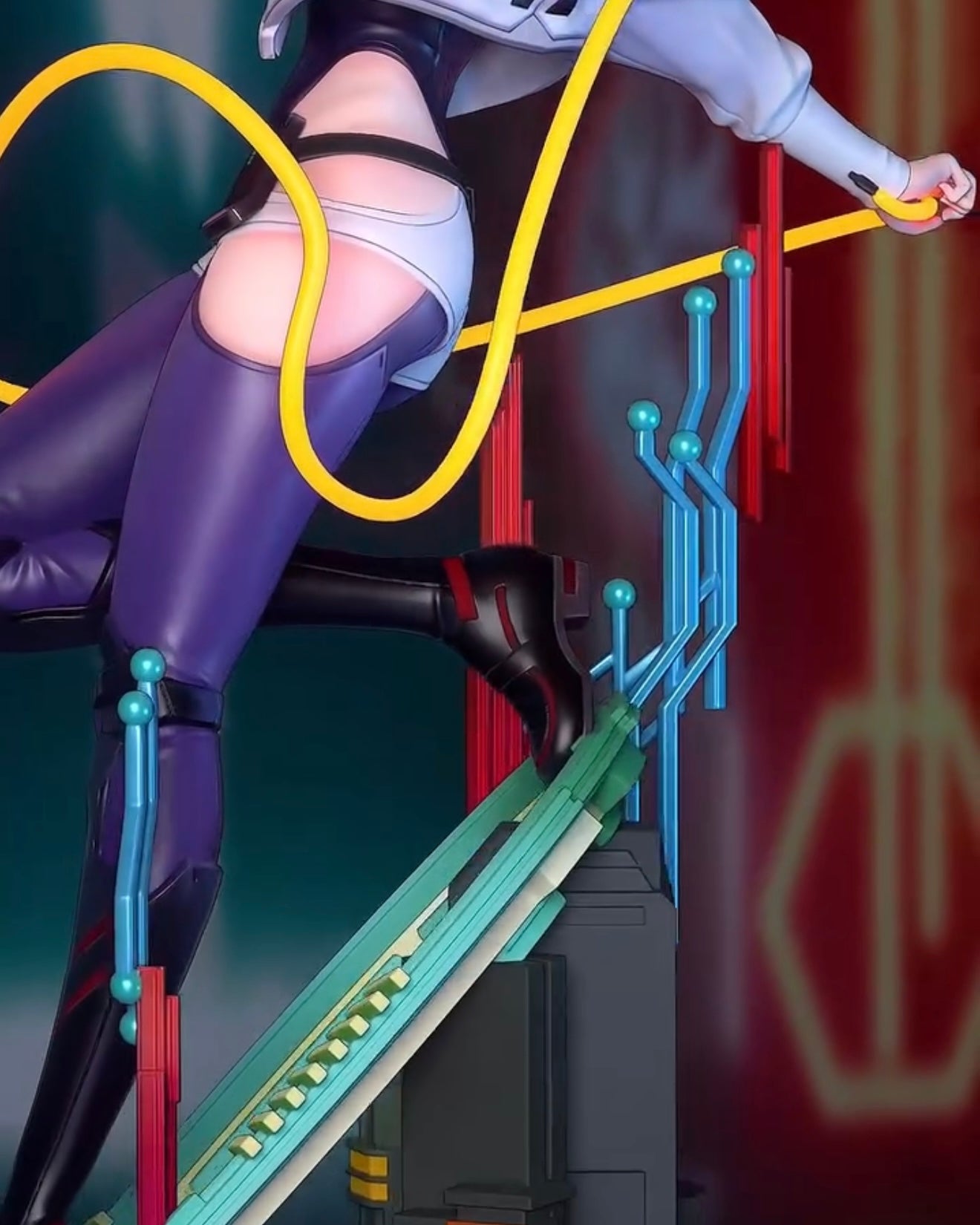 Neon Hacker Girl | Handcrafted Figure