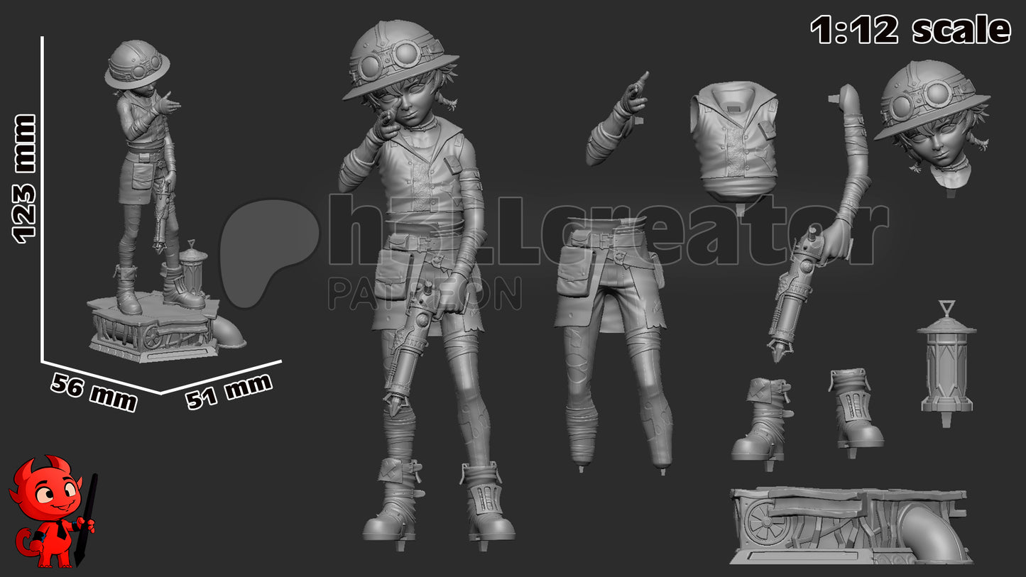 Сrazy Blue Girl & Little Cosplayer| Handcrafted Figure