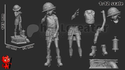 Сrazy Blue Girl & Little Cosplayer| Handcrafted Figure