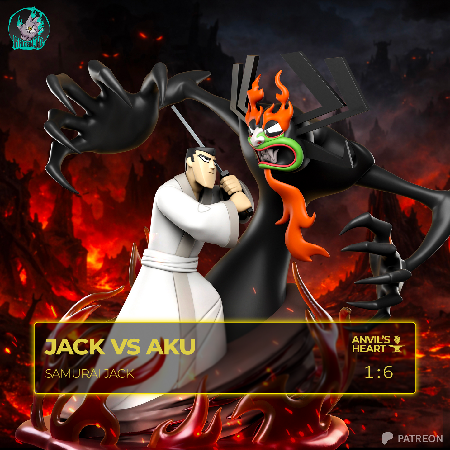 Jack vs Aku | Samurai Jack | Handcrafted Figure