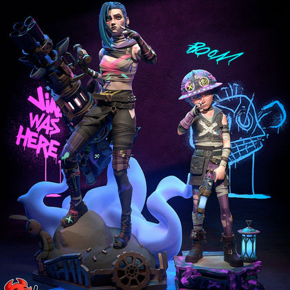 Сrazy Blue Girl & Little Cosplayer| Handcrafted Figure