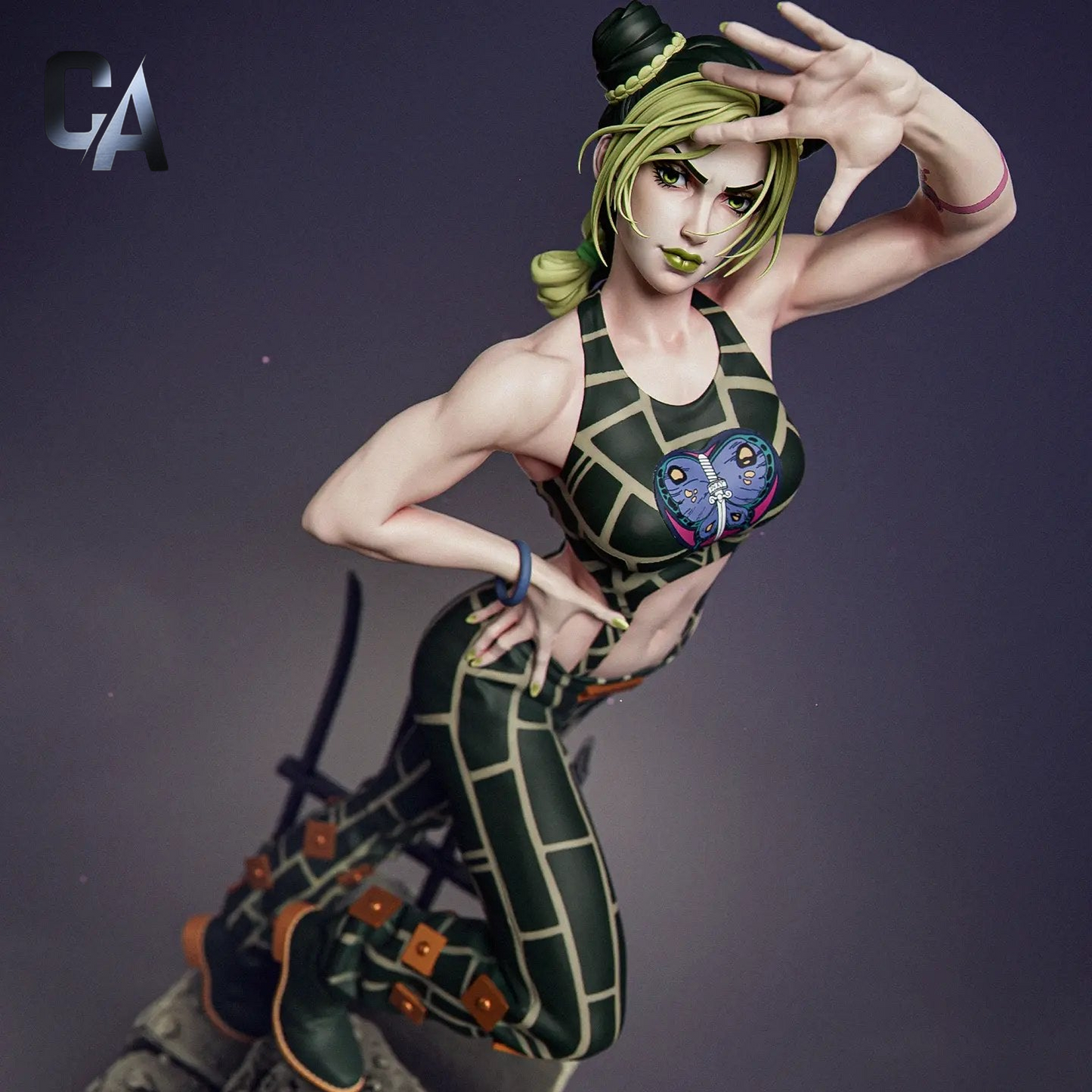 Green String Fighter | Handcrafted Figure