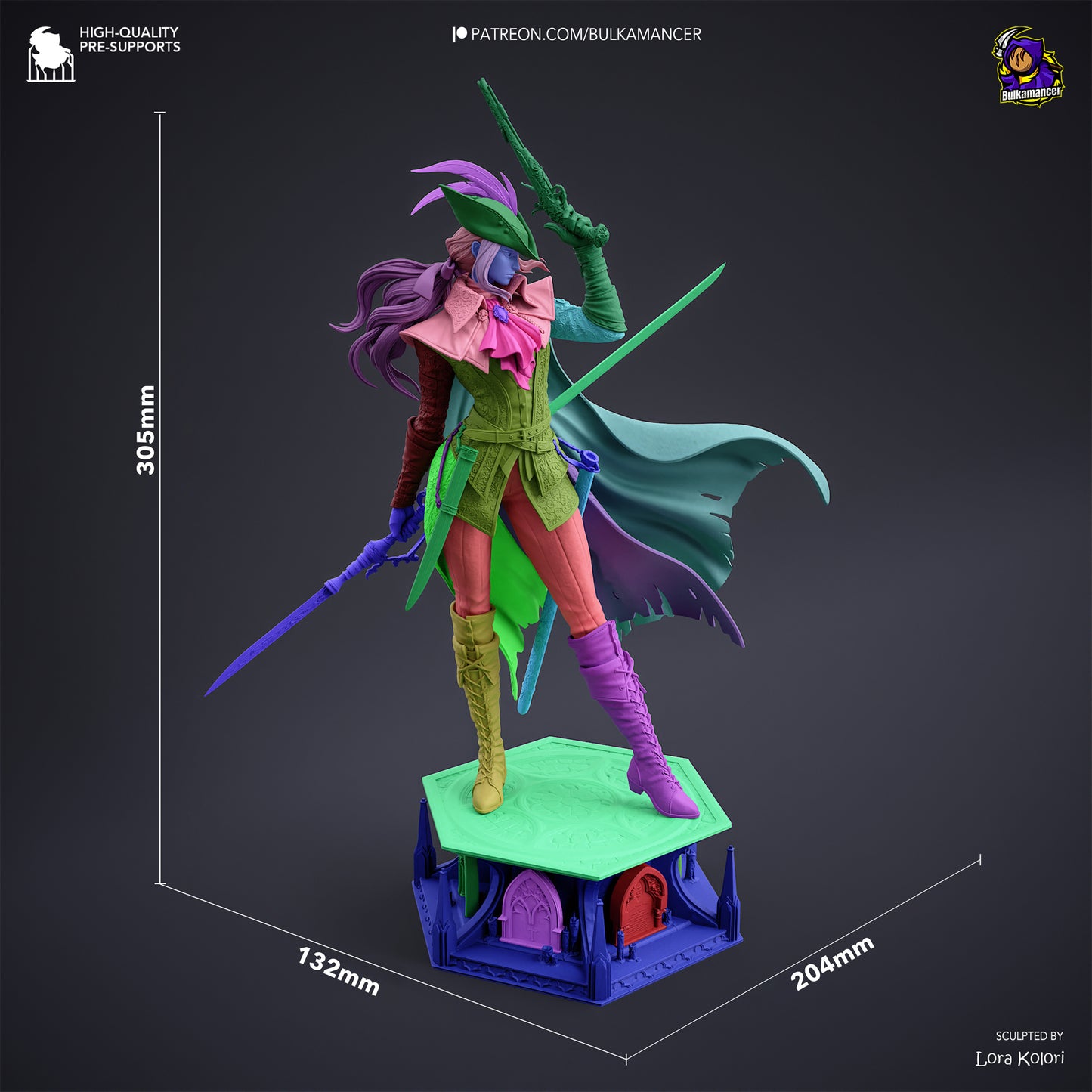 Crimson Huntress | Handcrafted Figure