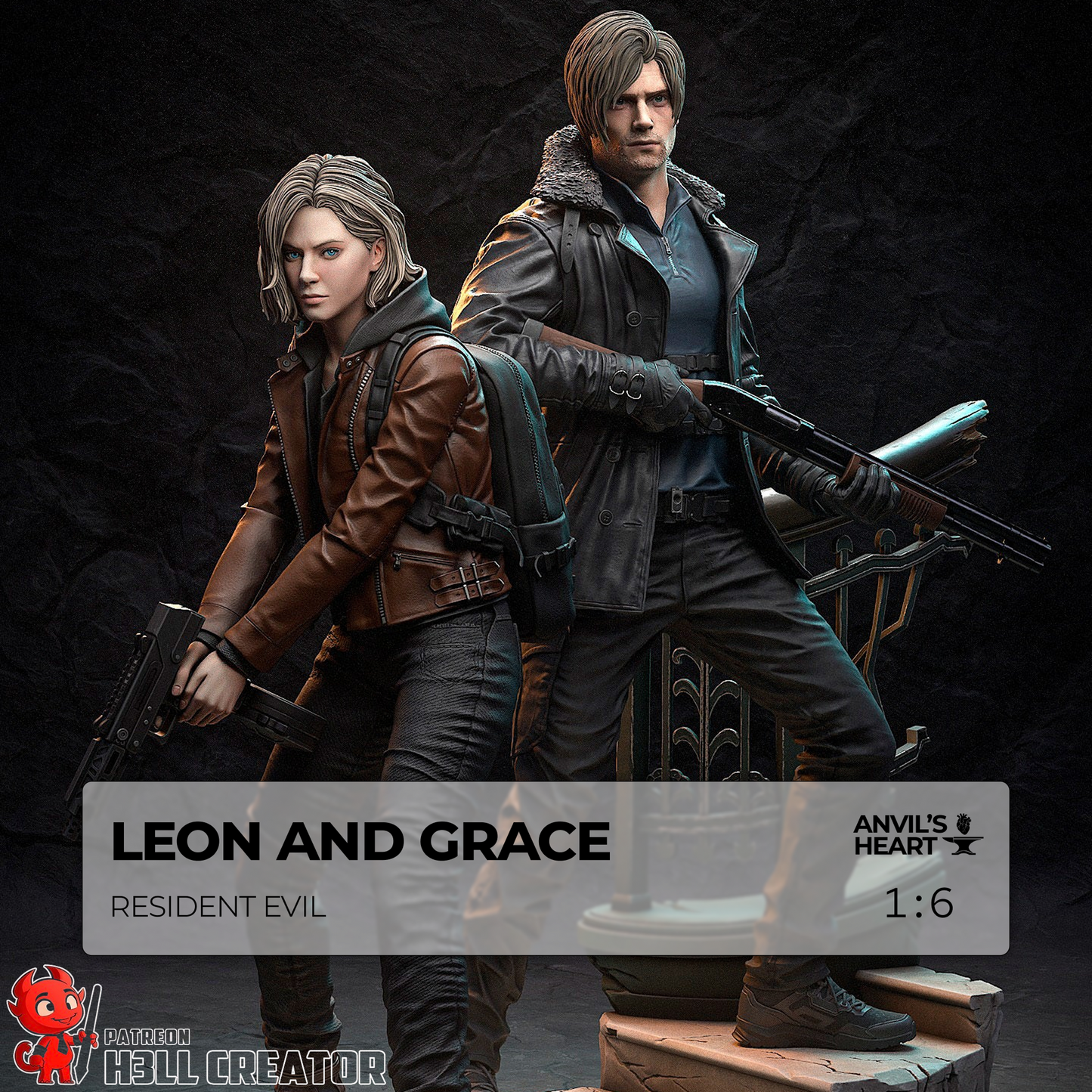 Leon and Grace | Handcrafted Figure
