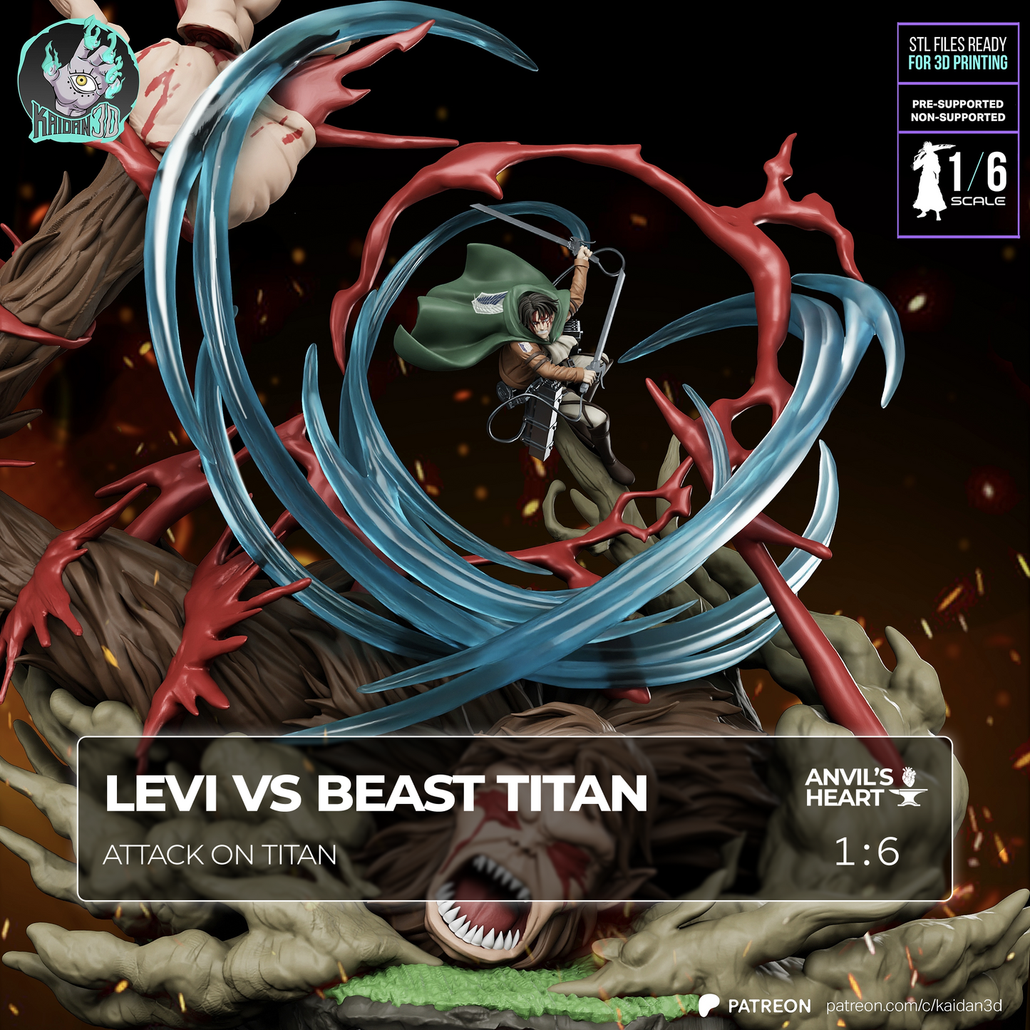 Levi Ackerman vs Beast Titan | Attack on Titan | Handcrafted Figure