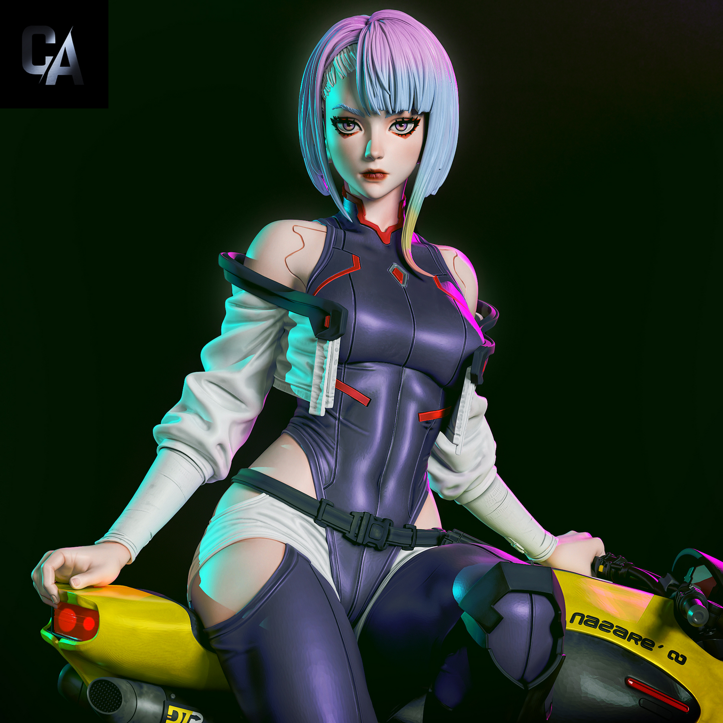 Neon Hacker Girl | Handcrafted Figure