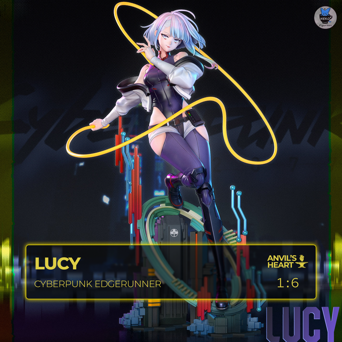 Neon Hacker Girl | Handcrafted Figure
