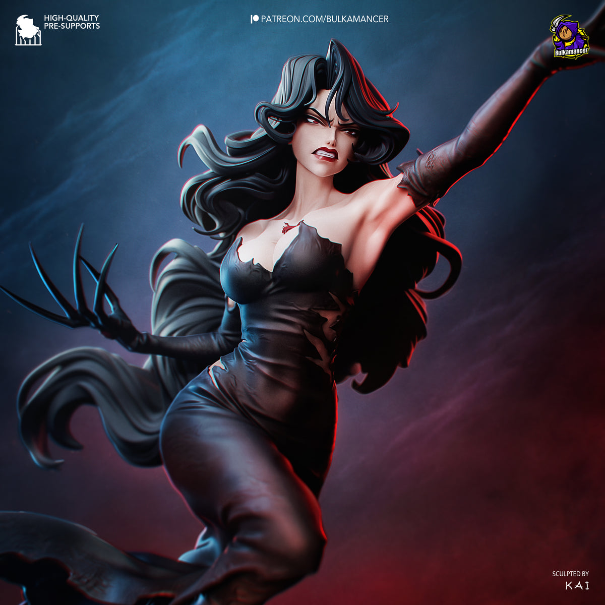Crimson Femme Fatale | Handcrafted Figure