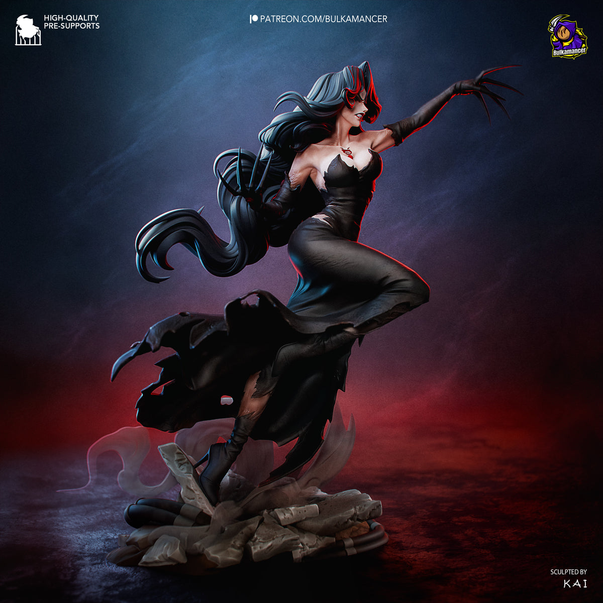 Crimson Femme Fatale | Handcrafted Figure