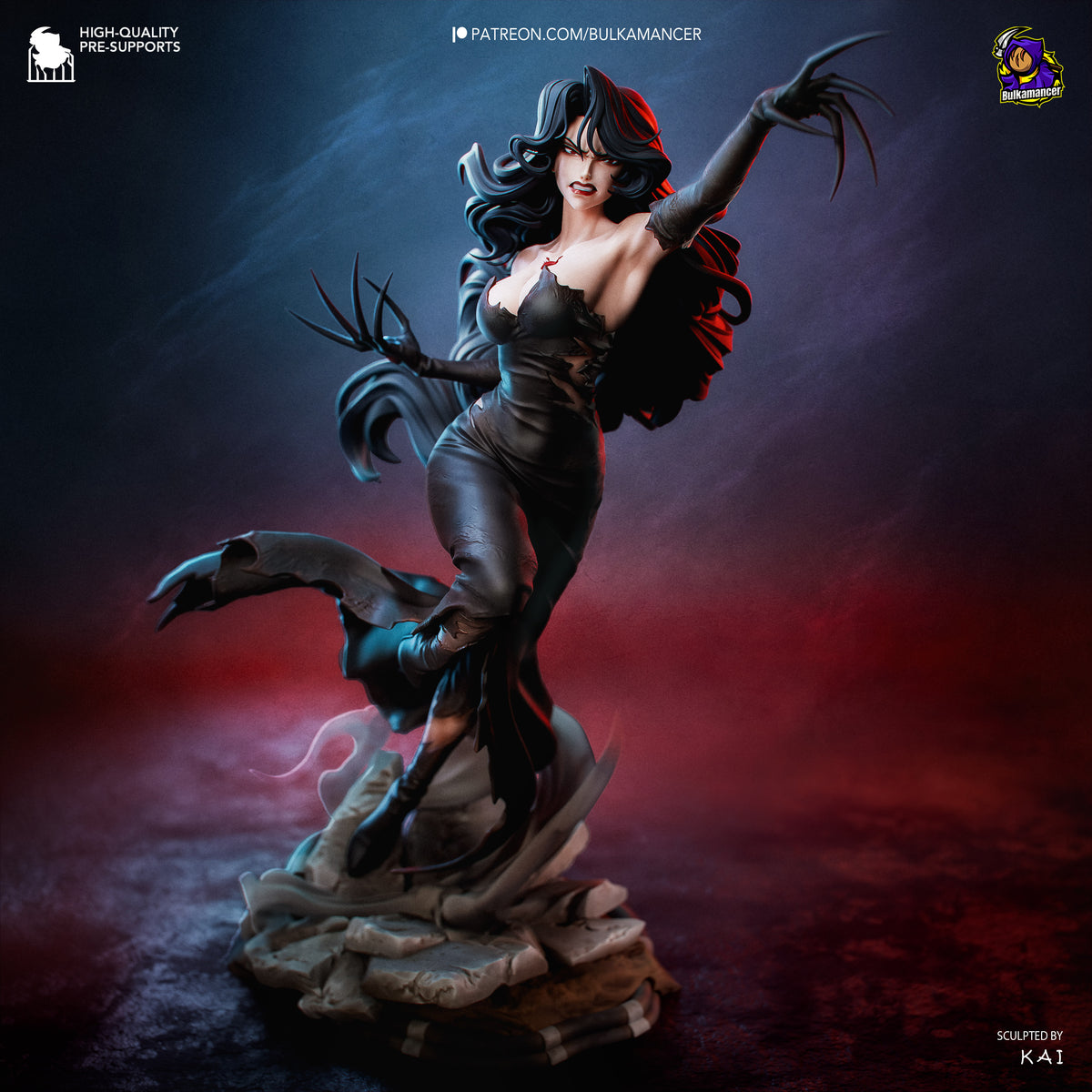 Crimson Femme Fatale | Handcrafted Figure