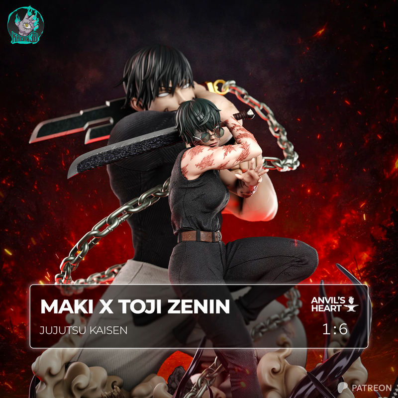 Maki x Toji Zenin | Jujutsu Kaisen | Handcrafted Figure