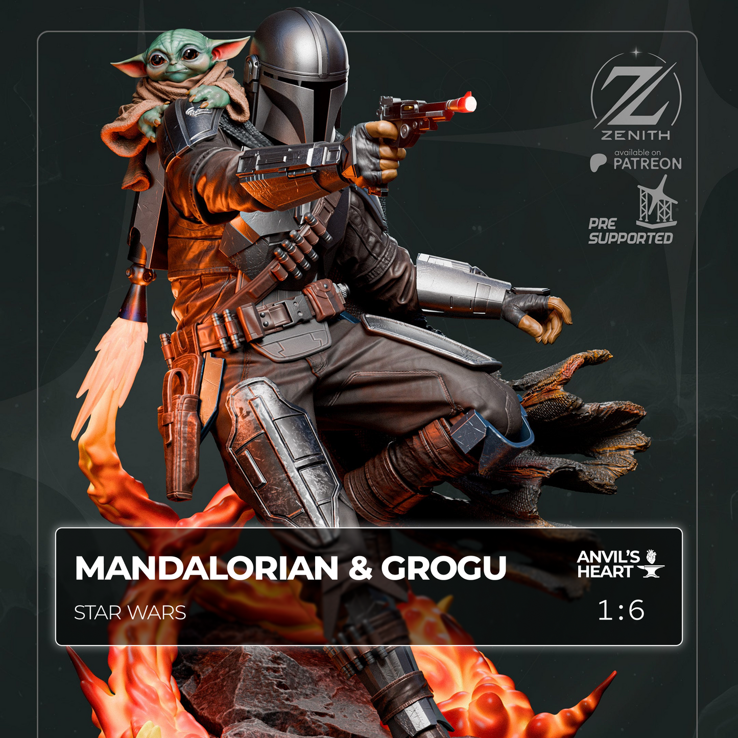 Bounty Hunter & Little Guardian | Handcrafted Figure