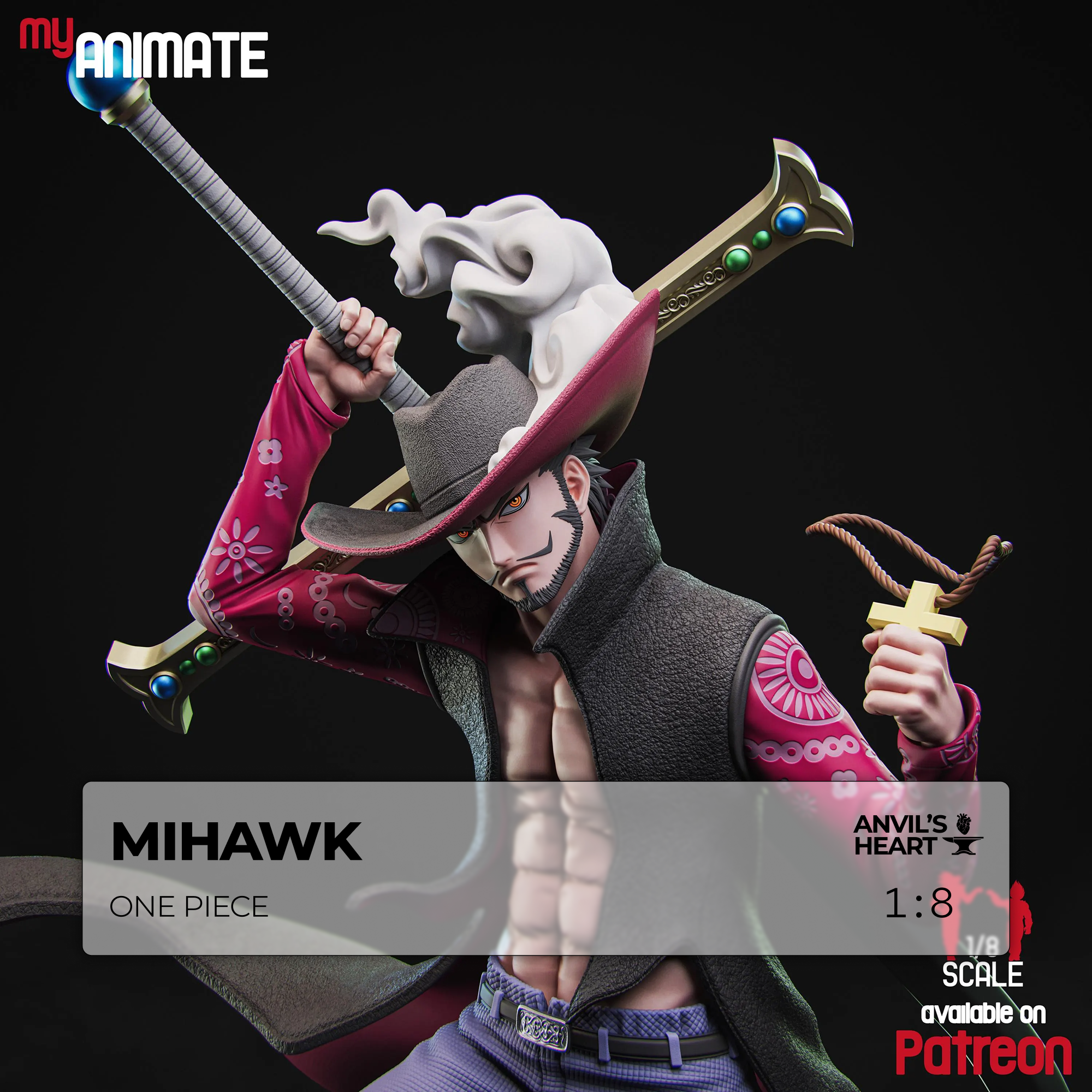 Hawk-Eyed Swordsman | Handcrafted Figure – Anvil's Heart