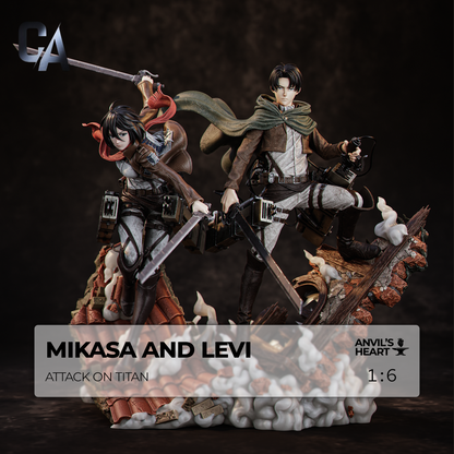 Mikasa and Levi | Attack on Titan | Handcrafted Figure