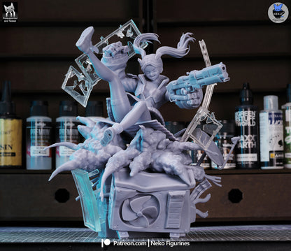 Neon Trigger Girl | Handcrafted Figure