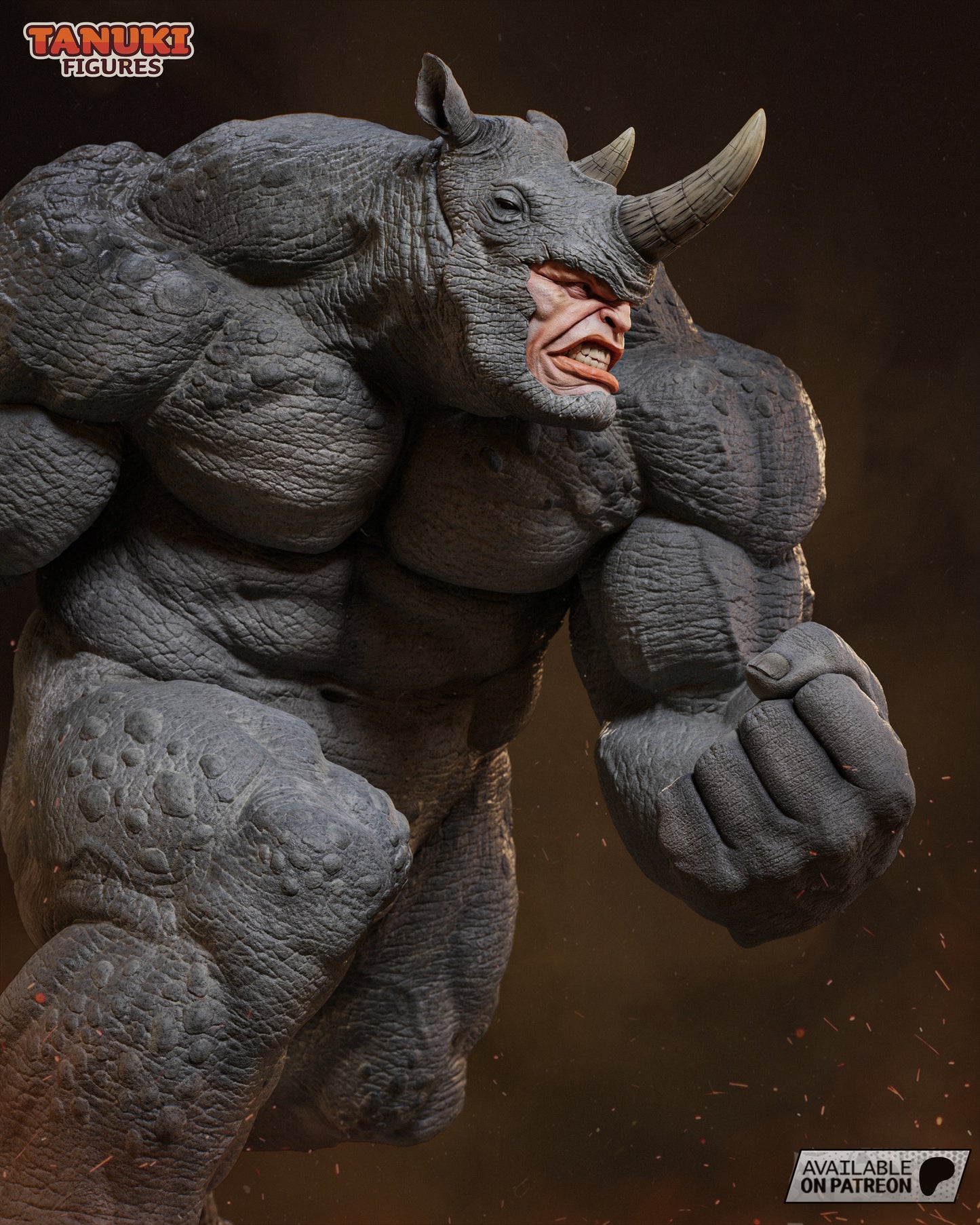 Rampage Rhino | Handcrafted Figure