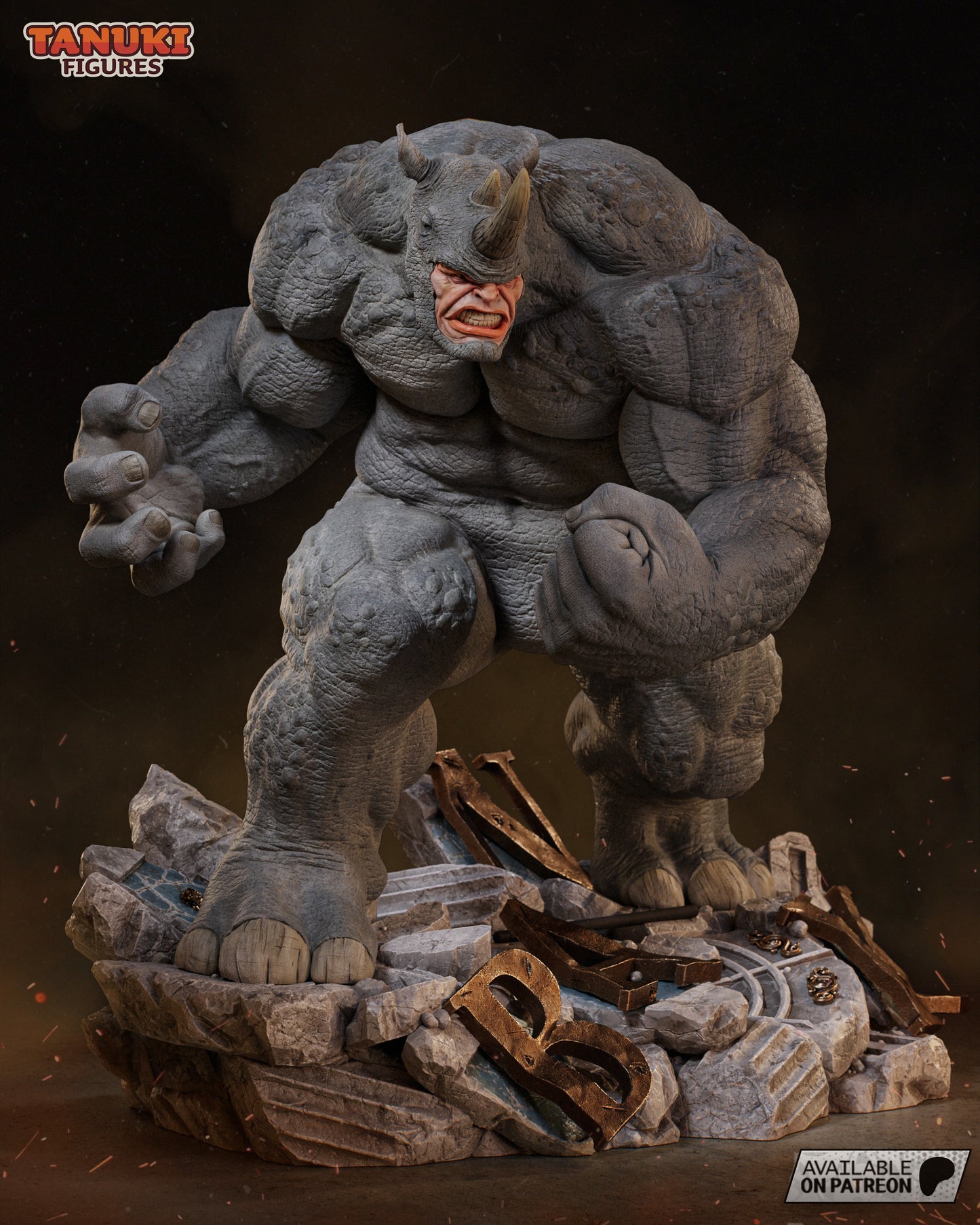 Rampage Rhino | Handcrafted Figure