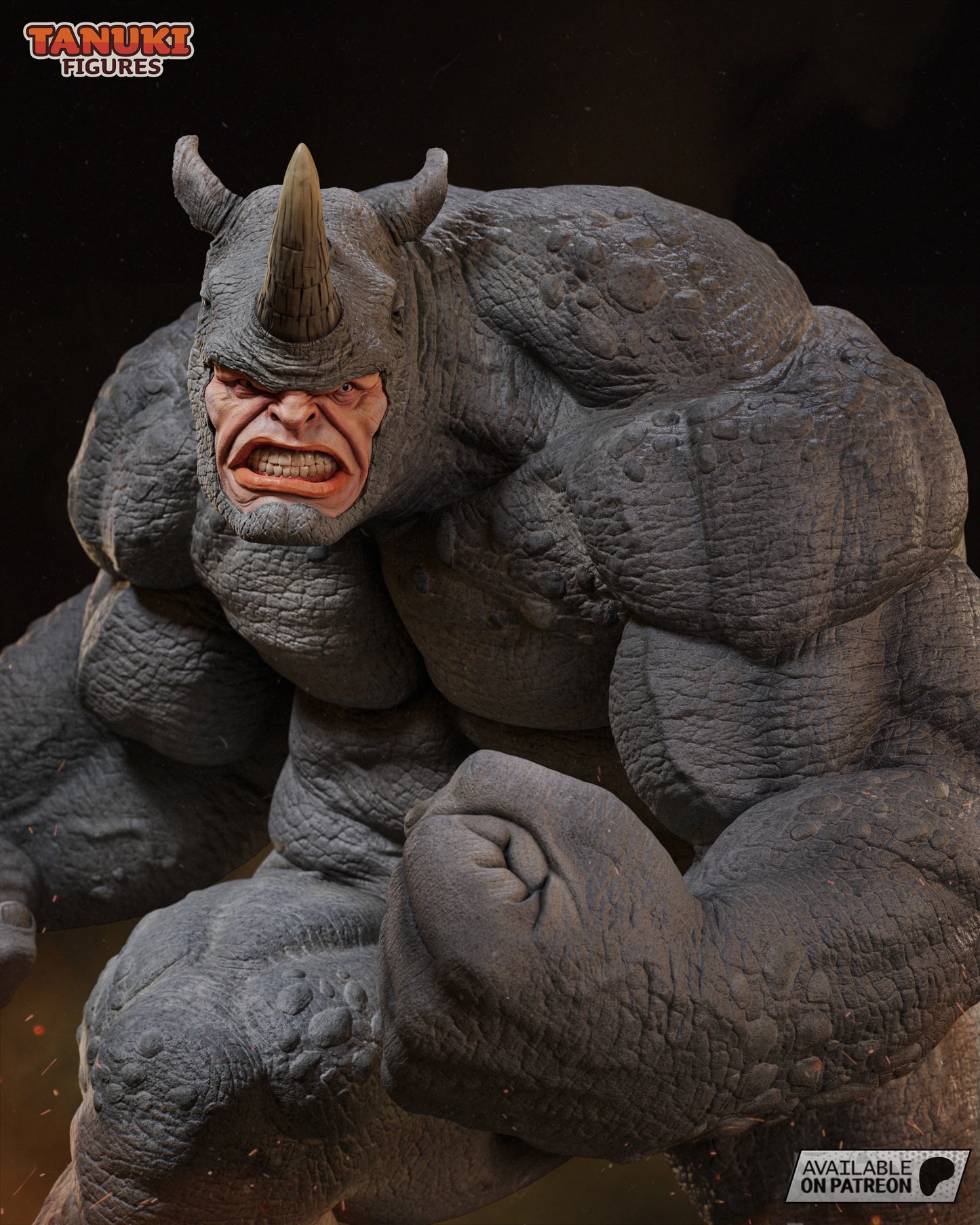Rampage Rhino | Handcrafted Figure