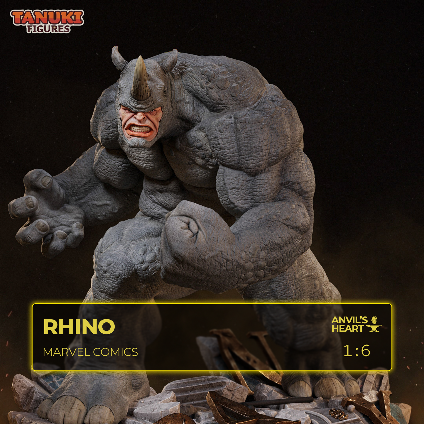 Rampage Rhino | Handcrafted Figure