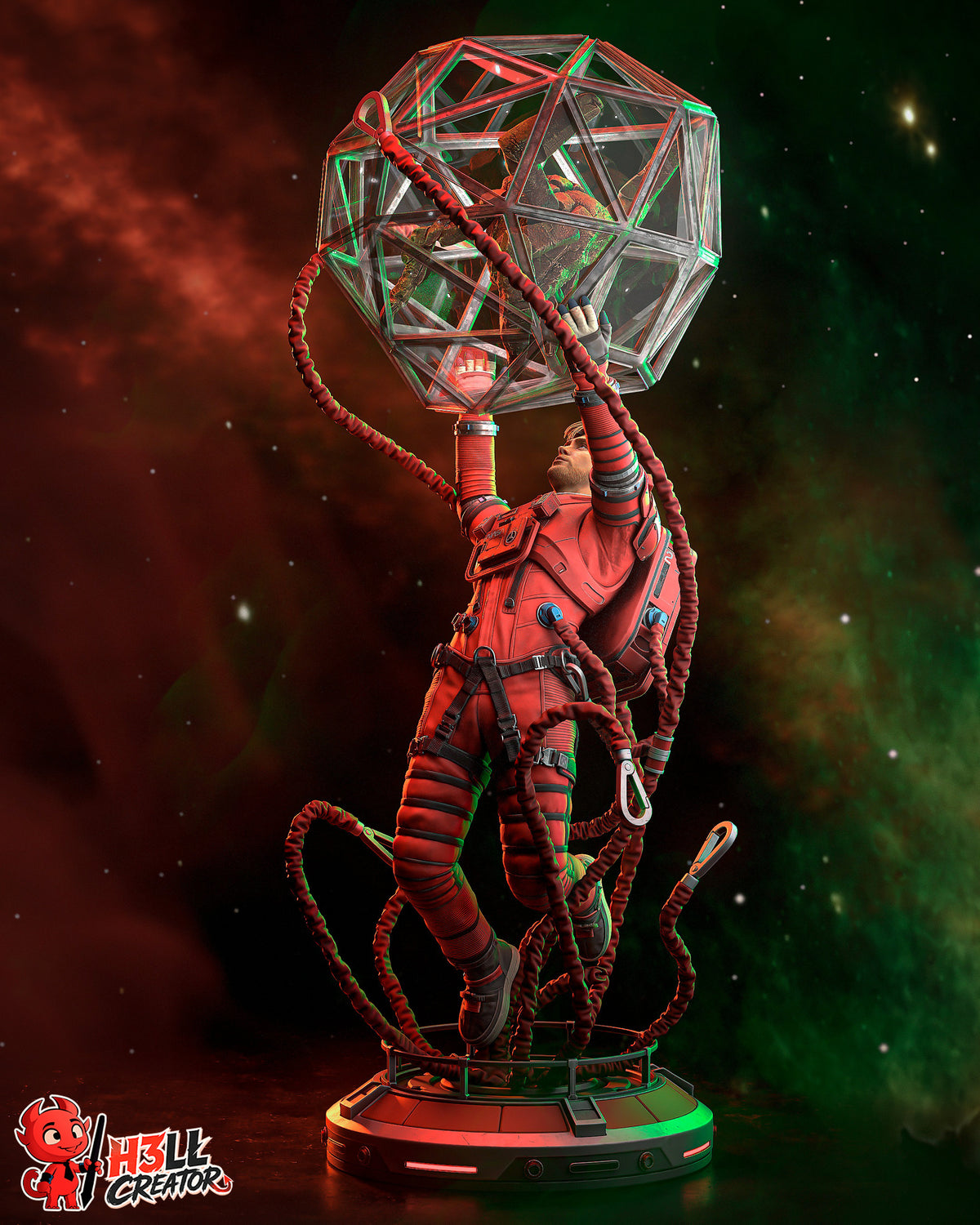 Space Scientist & Alien Friend | Handcrafted Figure