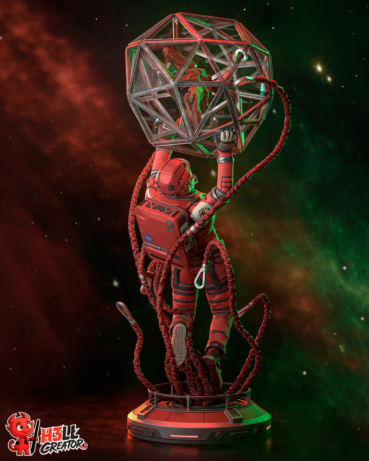 Space Scientist & Alien Friend | Handcrafted Figure