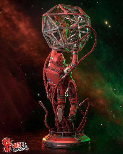 Space Scientist & Alien Friend | Handcrafted Figure