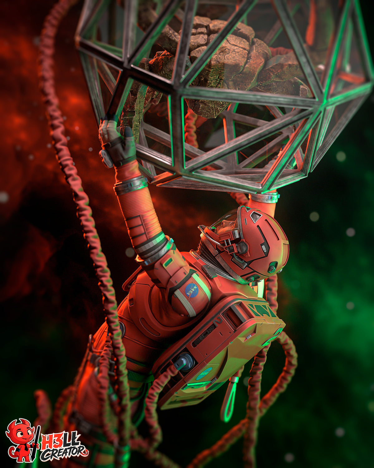 Space Scientist & Alien Friend | Handcrafted Figure