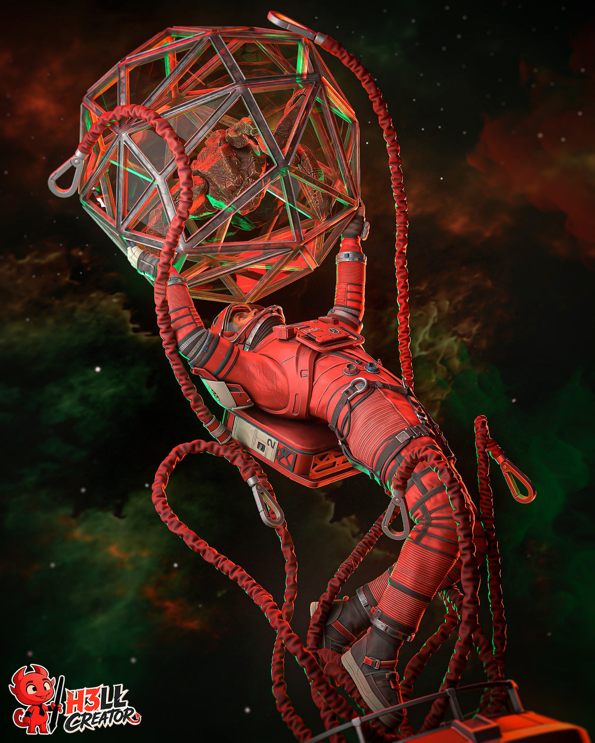 Space Scientist & Alien Friend | Handcrafted Figure