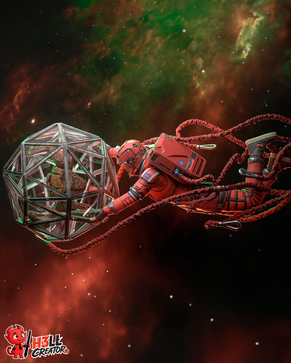 Space Scientist & Alien Friend | Handcrafted Figure