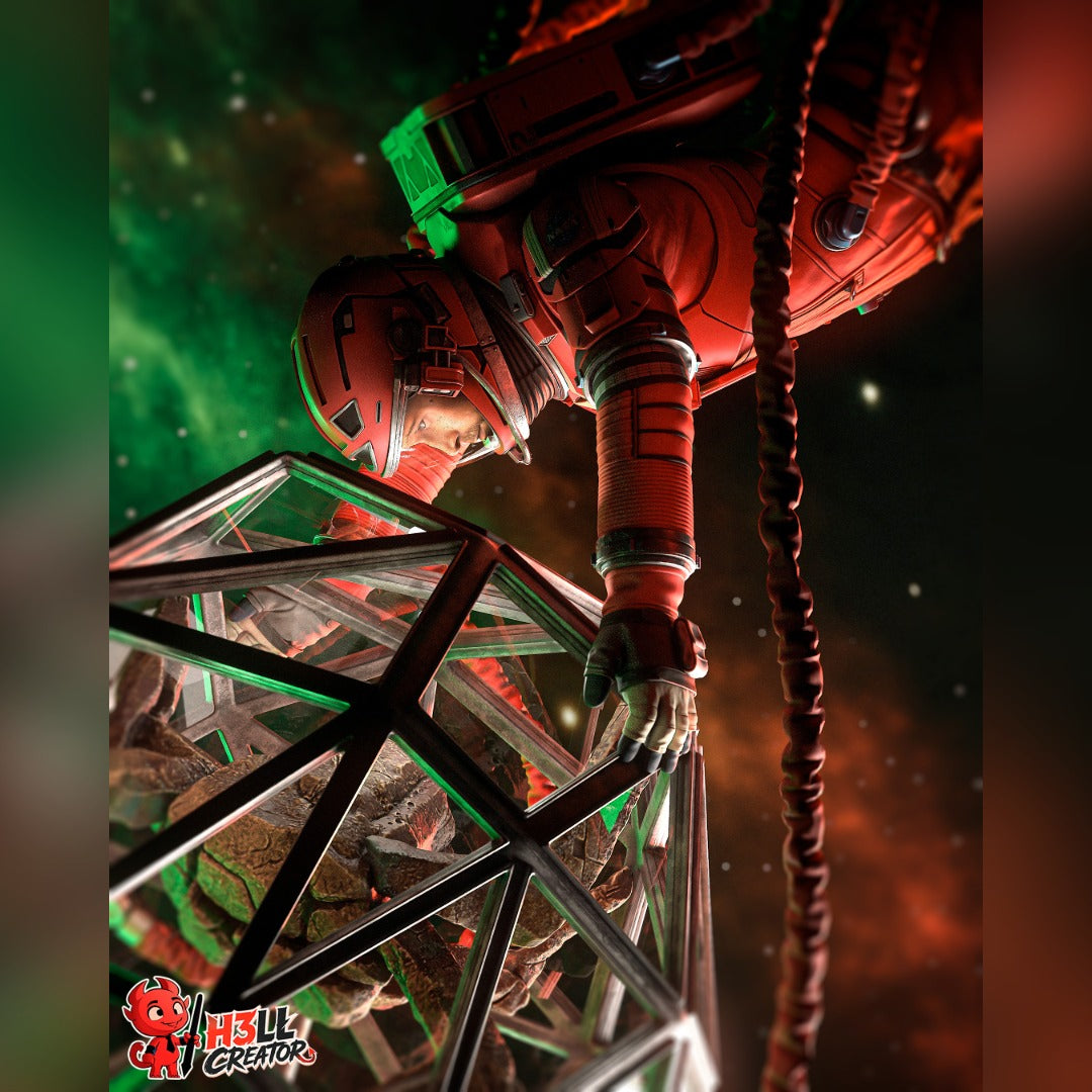 Space Scientist & Alien Friend | Handcrafted Figure