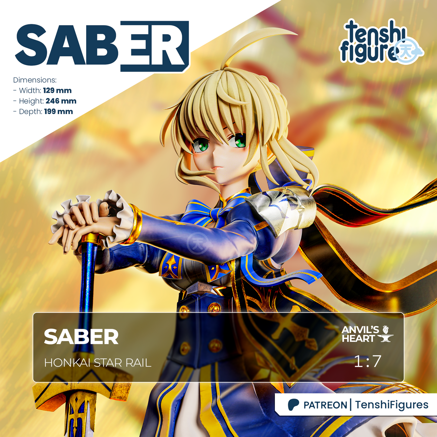 Saber | Honkai Star Rail | Handcrafted Figure