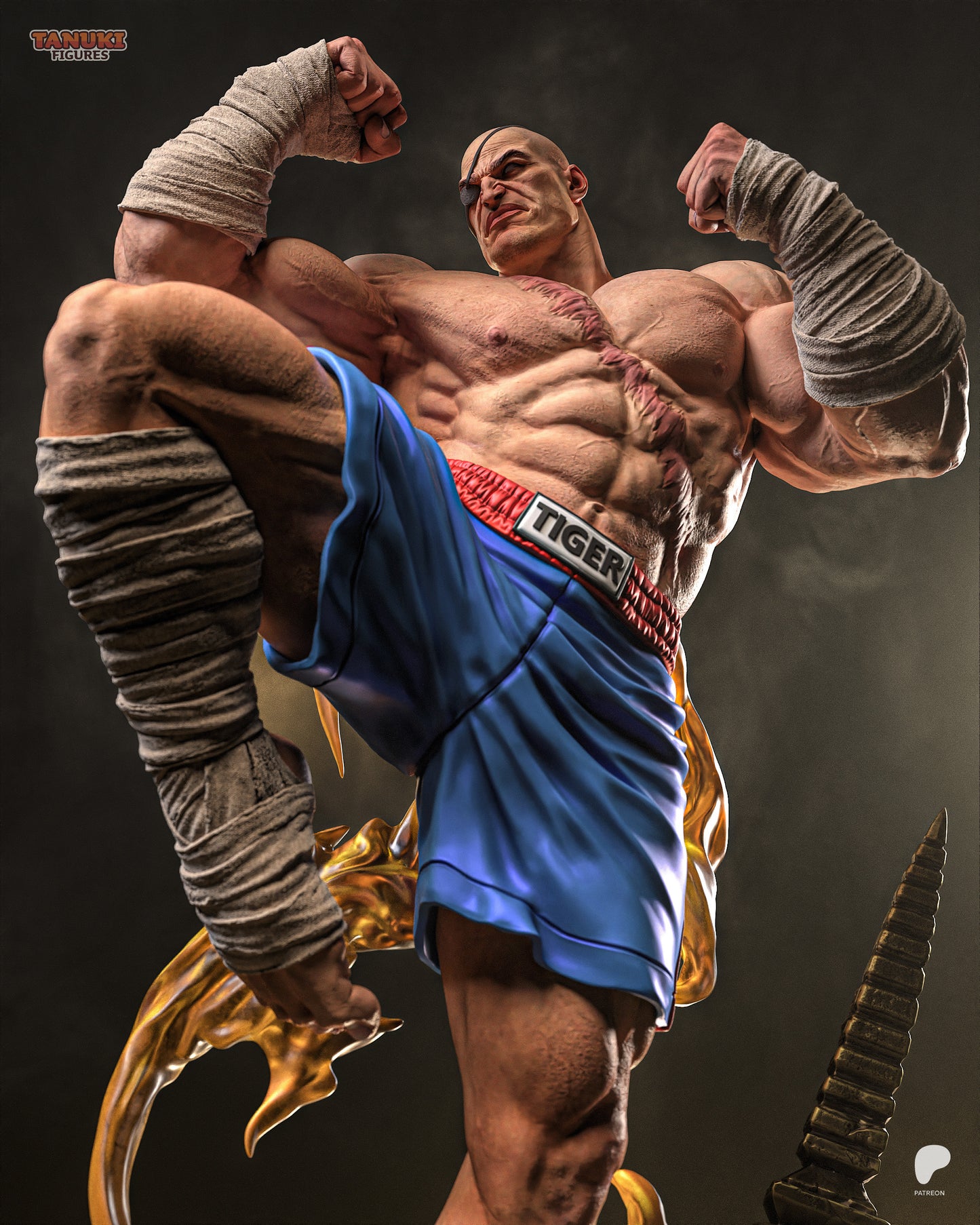 Scarred Muay King | Handcrafted Figure