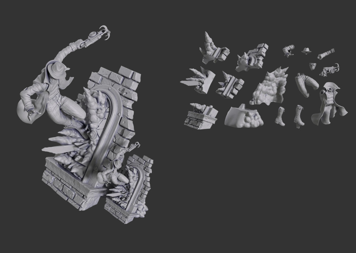 Monochrome Web Detective | Handcrafted Figure