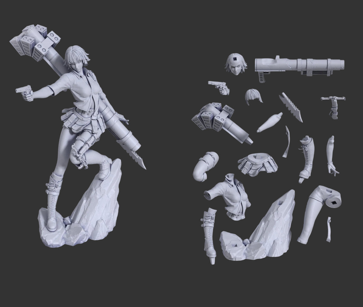 Crimson Gunslinger  | Handcrafted Figure