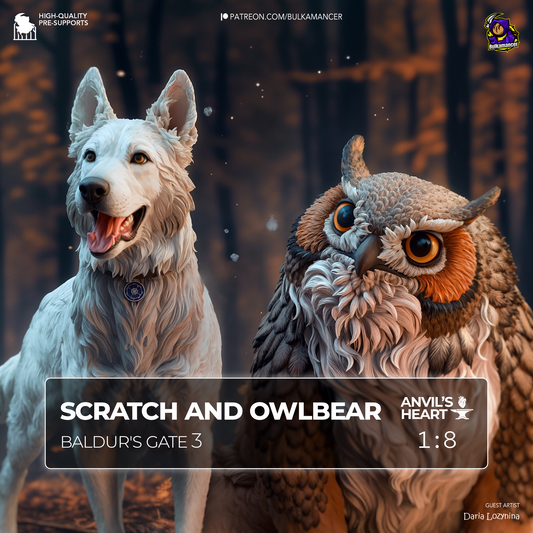 Scratch and Owlbear | Baldur's Gate 3 | Handcrafted Figure
