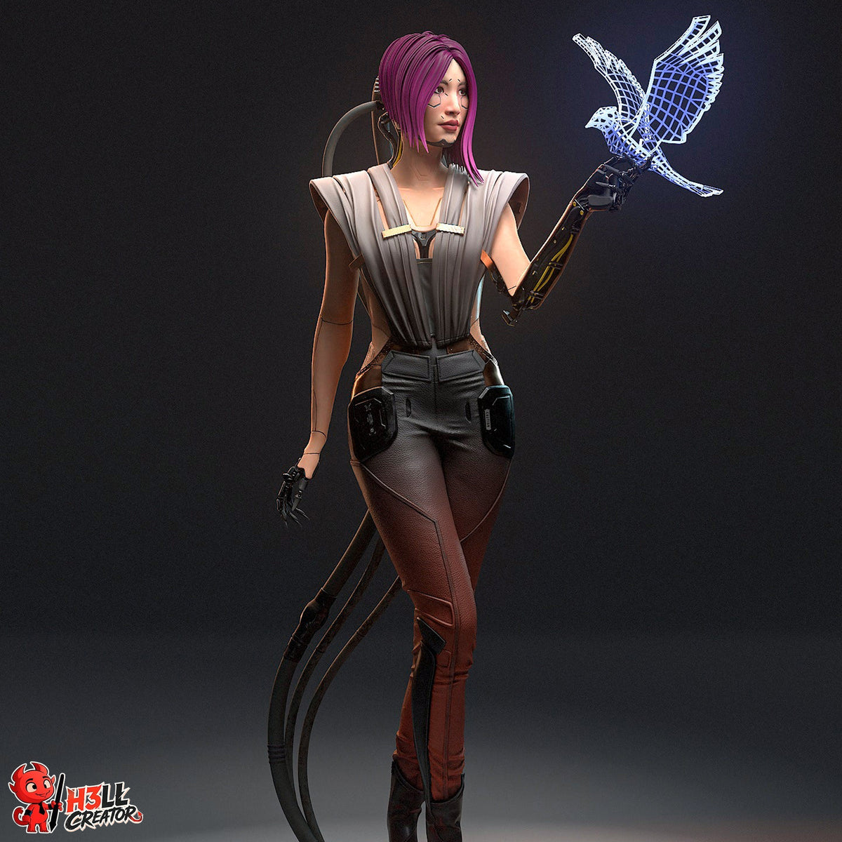 Cyber Netrunner | Handcrafted Figure