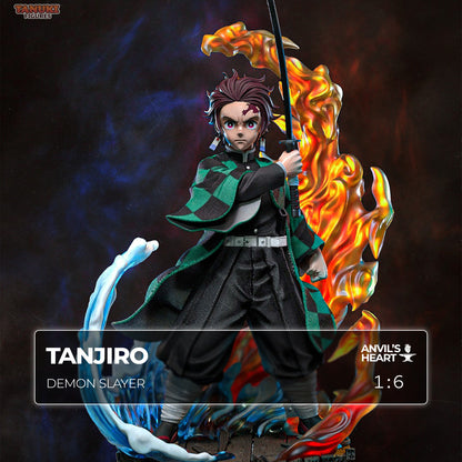 Water & Flame Swordsman | Handcrafted Figure