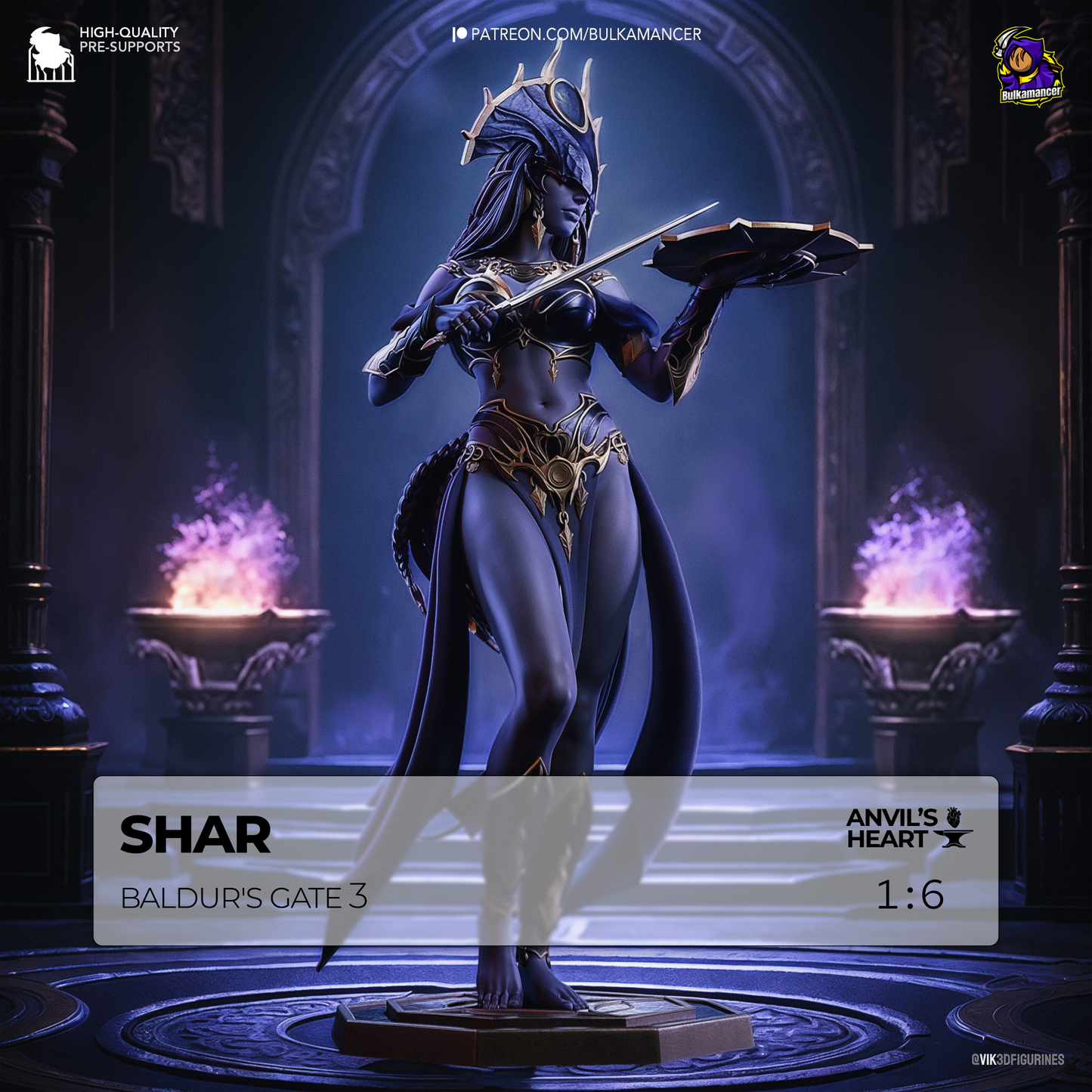Shar | Baldur's Gate 3 | Handcrafted Figure