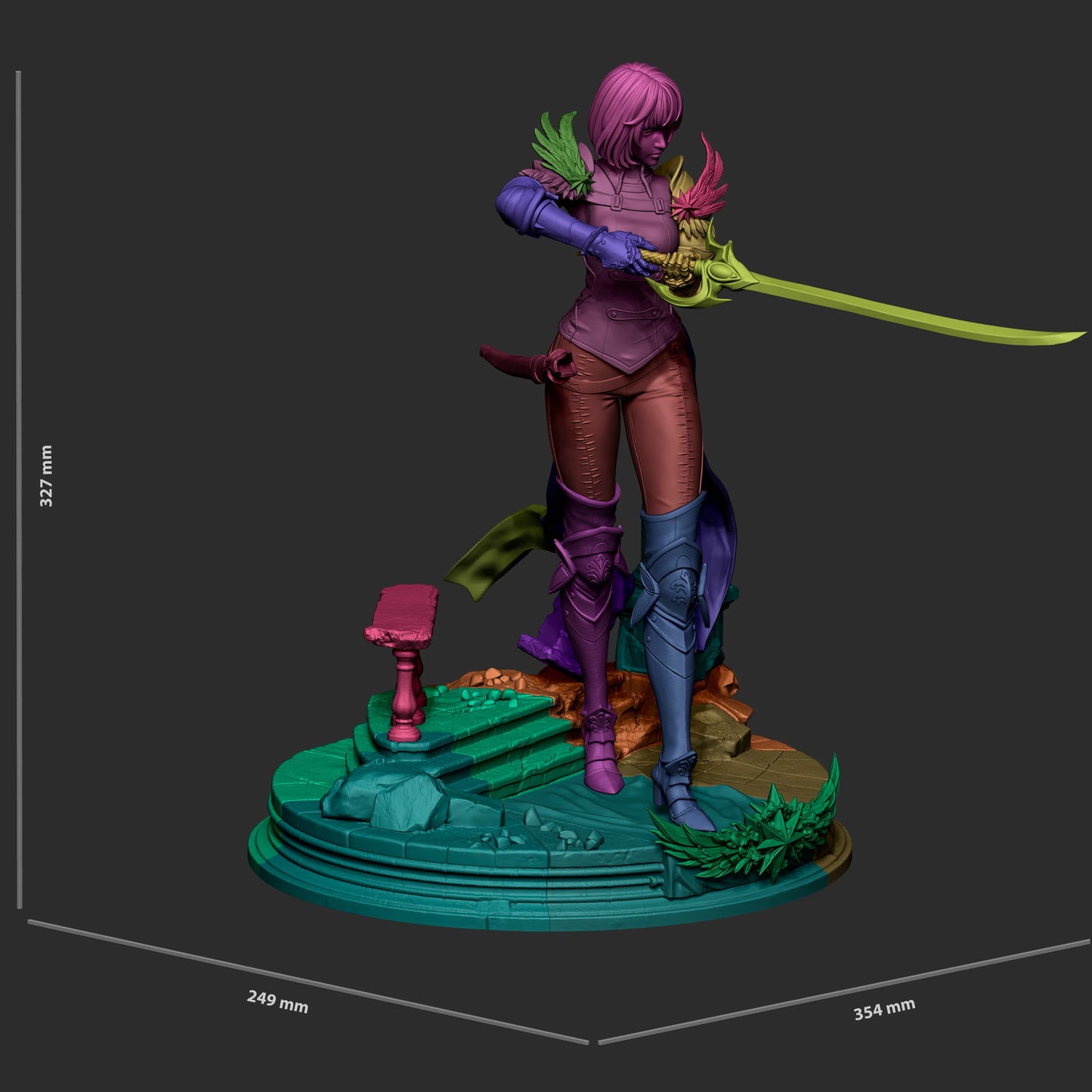 Golden Blade Maiden | Handcrafted Figure