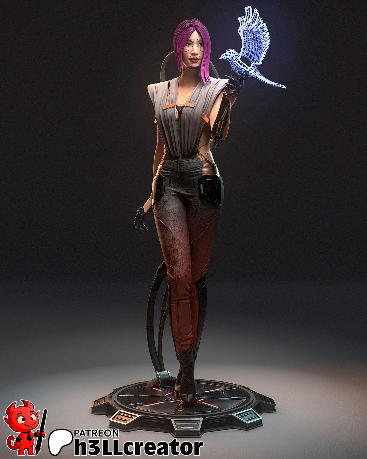 Cyber Netrunner | Handcrafted Figure
