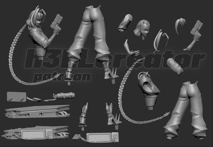 Neon Blade Mercenary | Handcrafted Figure