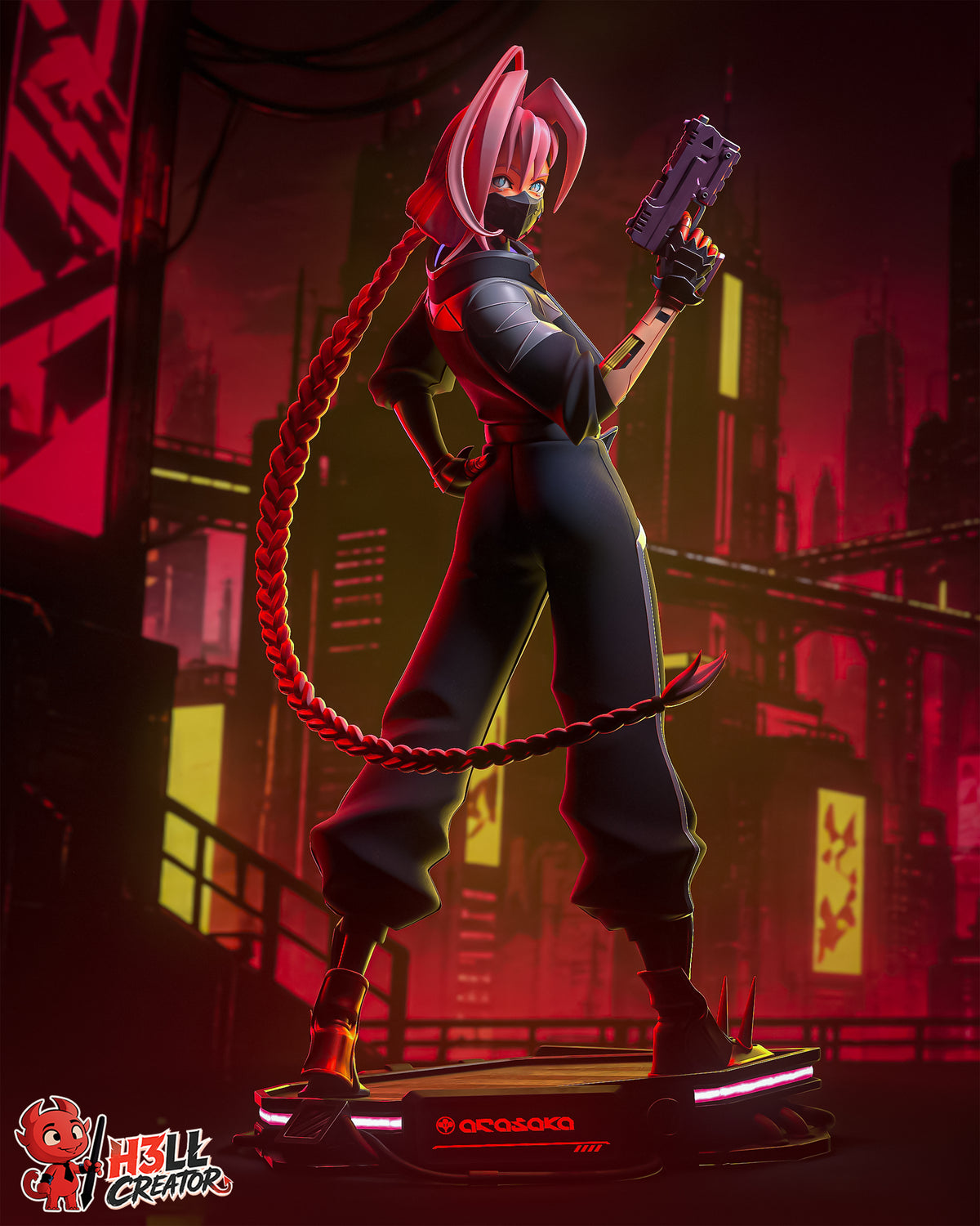 Neon Blade Mercenary | Handcrafted Figure