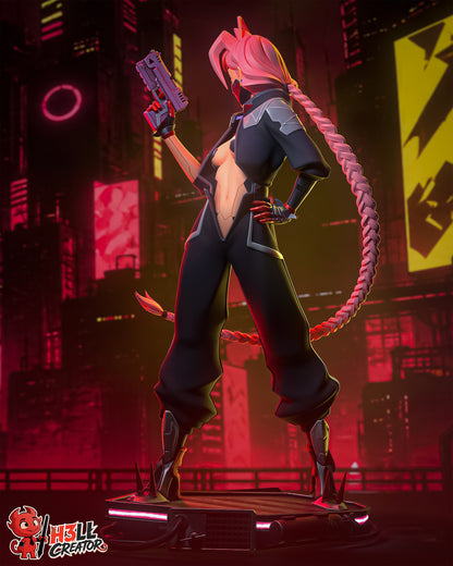 Neon Blade Mercenary | Handcrafted Figure