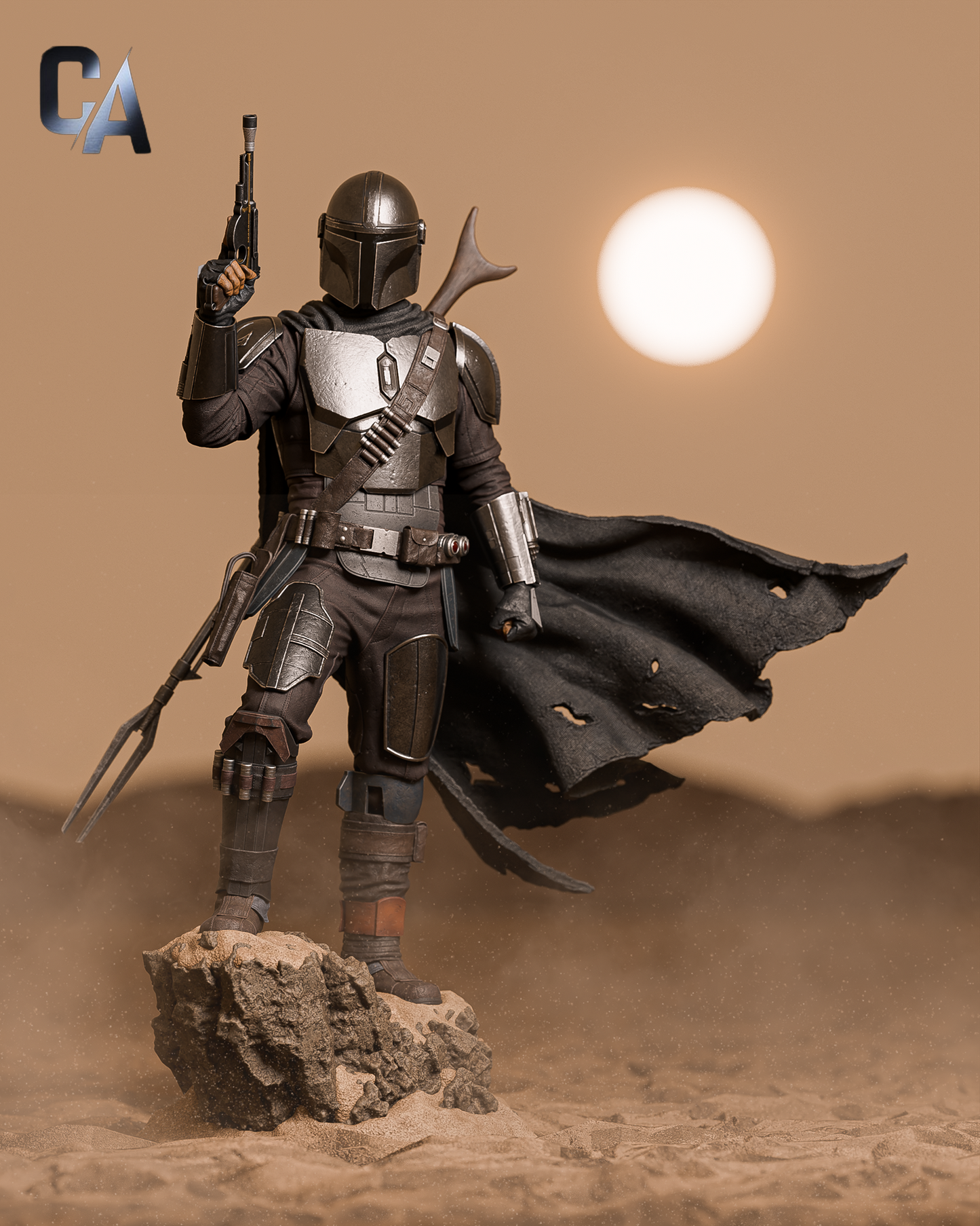 Armored Bounty Hunter | Handcrafted Figure