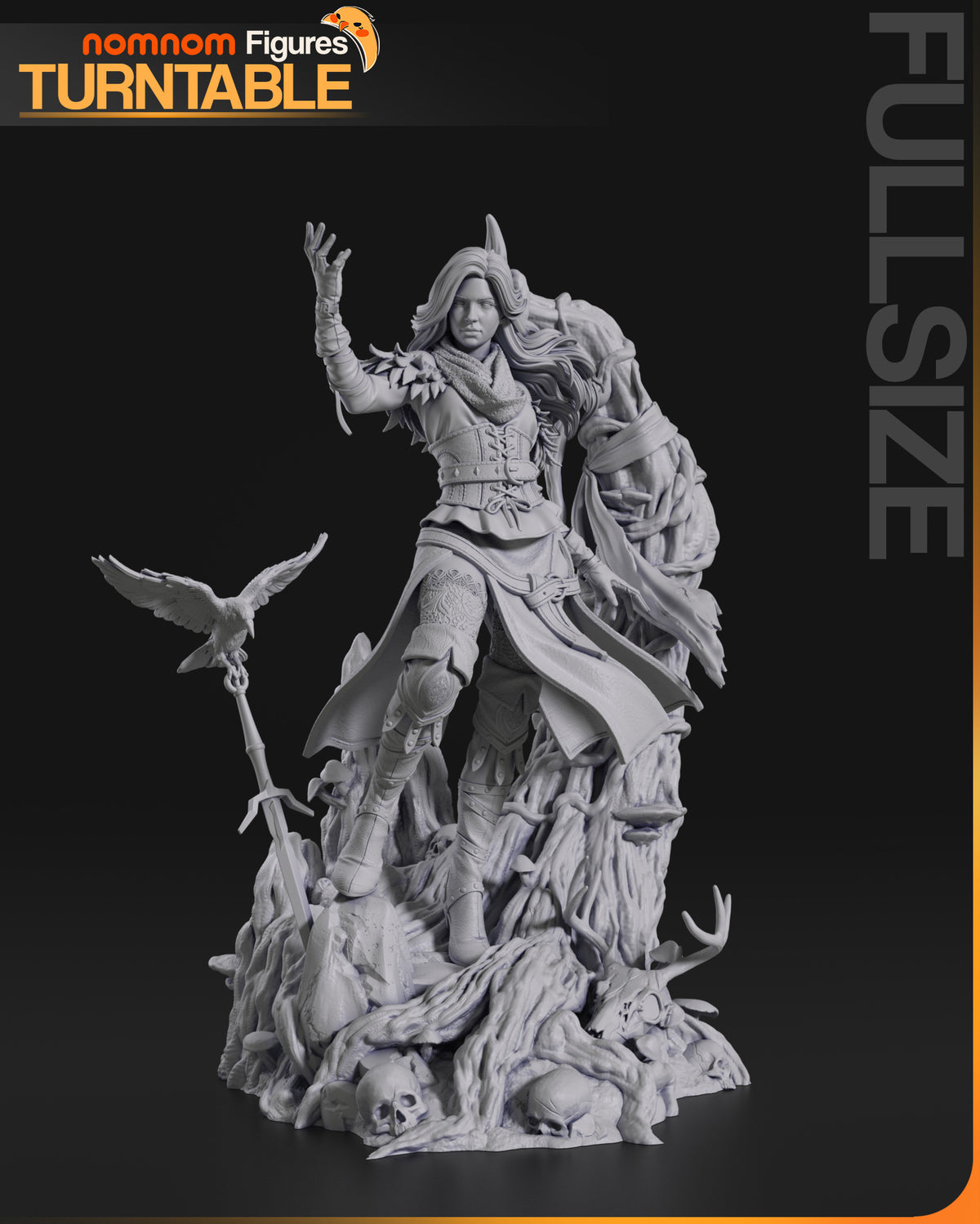 Raven-Haired Sorceress | Handcrafted Figure