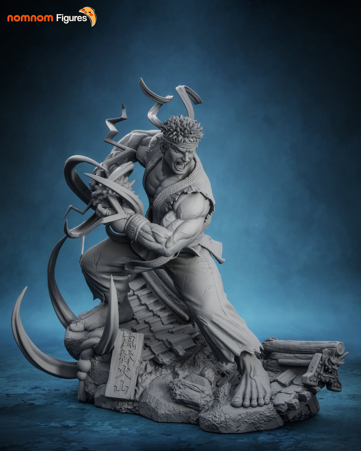 White Gi Fighter | Handcrafted Figure